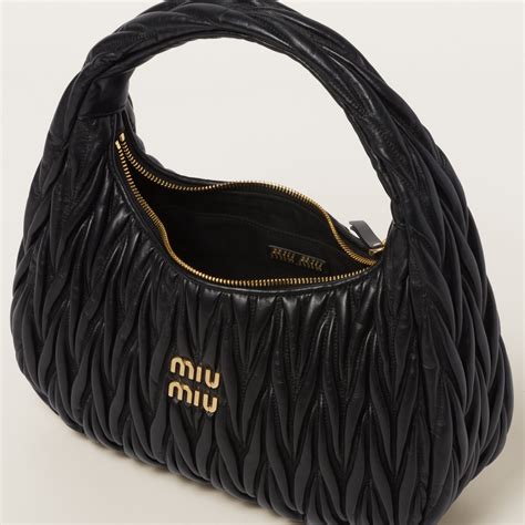 miu miu nappa hobo bag|Black Wander Matelassé Nappa Leather Hobo Bag .